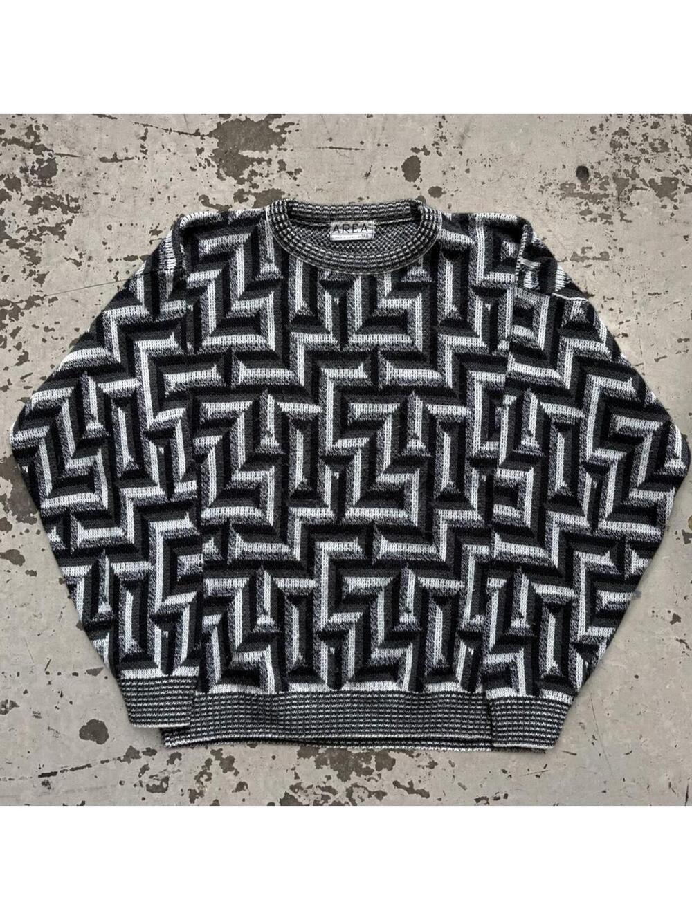 Gorgeous geometric Vintage 1990s made in USA sweater.